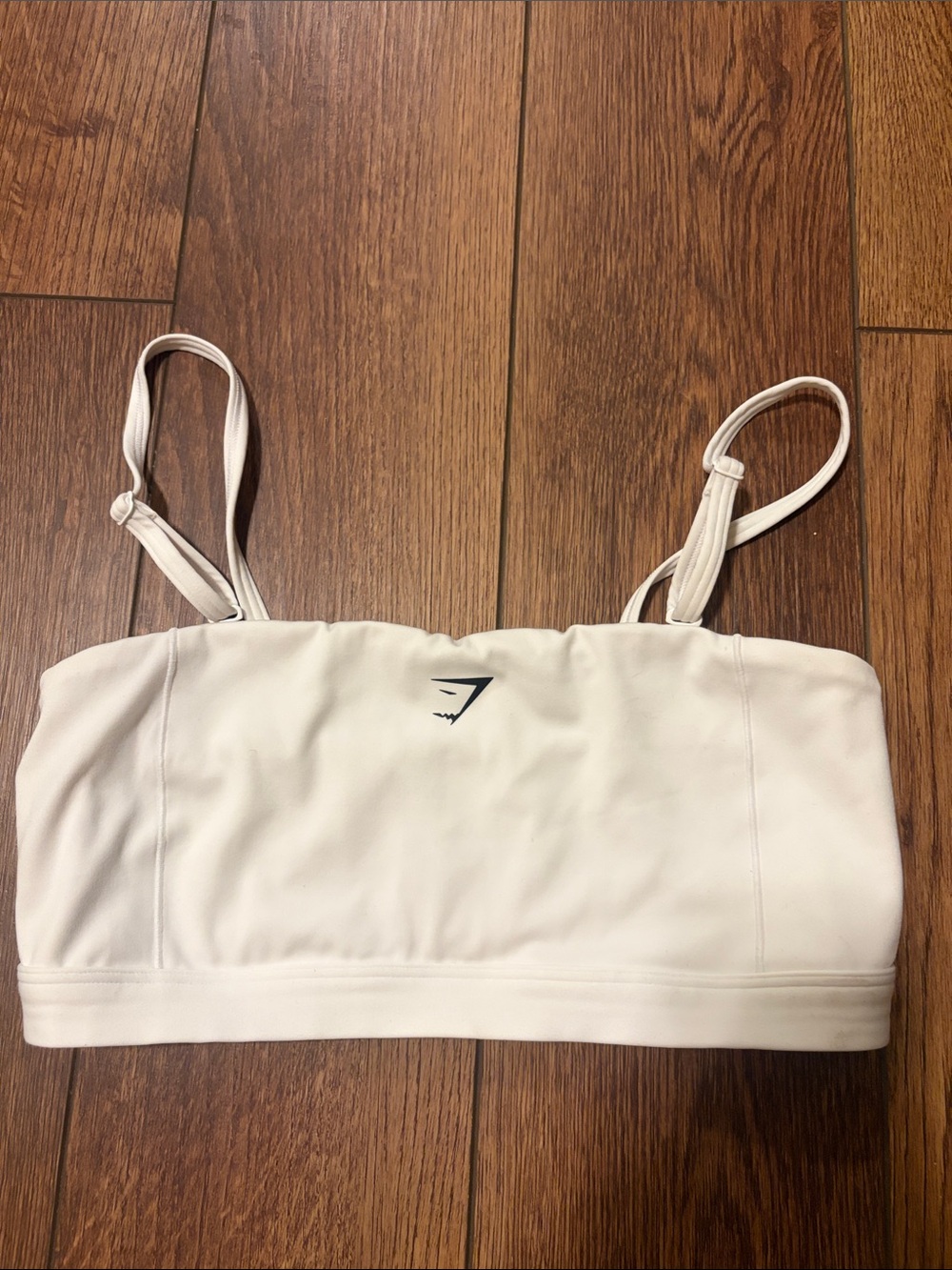 Gymshark White Seamless Thin-Strap Bandeau Sports Bra